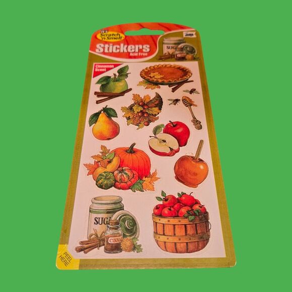 Scratch 'n Smell Stickers Vintage Mello Smello Cinnamon Scent Fall Autumn Food - Picture 4 of 7